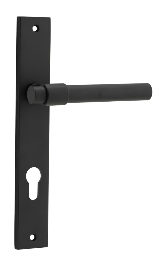 Door Lever Helsinki Rectangular Euro Pair Matt Black