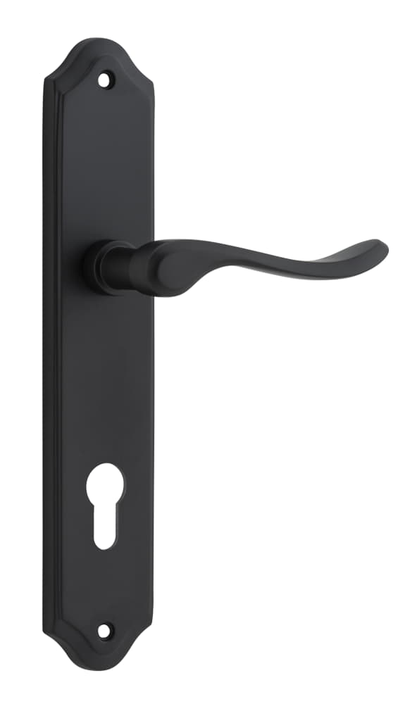 Door Lever Stirling Shouldered Euro Pair Matt Black
