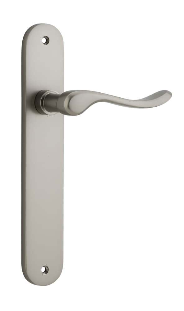 Door Lever Stirling Oval Latch Pair Satin Nickel