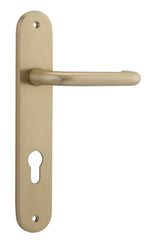 Door Lever Oslo Oval Euro Brushed Brass