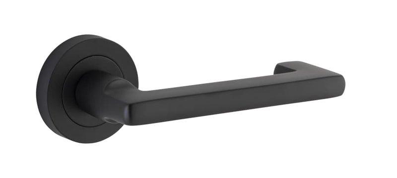 Door Lever Baltimore Return Round Rose Matt Black