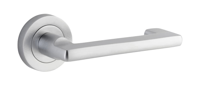 Door Lever Baltimore Return Round Rose Brushed Chrome