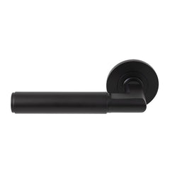 Lumina Plain Lever Round Rose Passage Set Matt Black