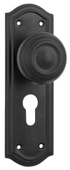 Door Knob Kensington Euro Pair Matt Black