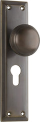 Door Knob Richmond Euro Pair Antique Brass