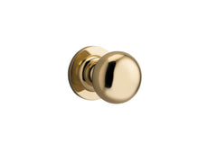 Door Knob Cambridge Round Rose Concealed Fix Polished Brass