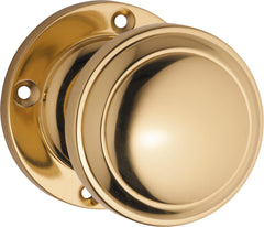 Door Knob Milton Round Rose Pair Polished Brass