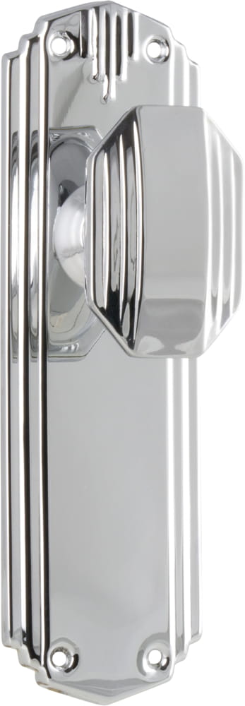 Door Knob Napier Art Deco Latch Pair Chrome Plated
