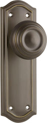 Door Knob Kensington Latch Pair Antique Brass