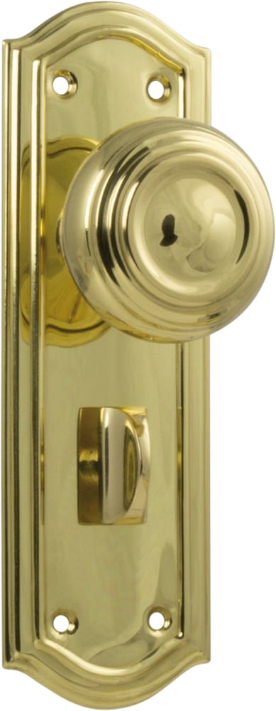 Door Knob Kensington Privacy Pair Polished Brass