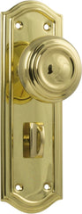 Door Knob Kensington Privacy Pair Polished Brass