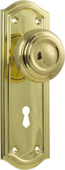 Door Knob Kensington Lock Pair Polished Brass