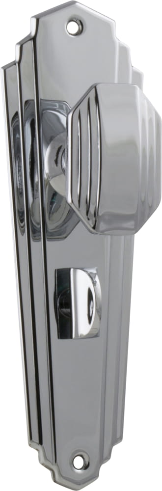 Door Knob Elwood Art Deco Privacy Pair Chrome Plated