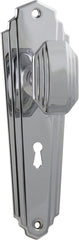 Door Knob Elwood Art Deco Lock Pair Chrome Plated