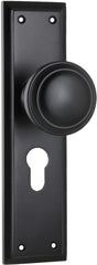 Door Knob Milton Euro Pair Matt Black