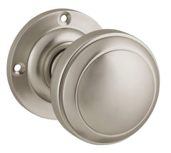 Door Knob Milton Round Rose Pair Satin Nickel