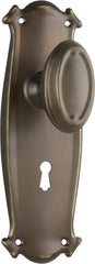 Door Knob Bungalow Lock Pair Antique Brass