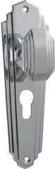 Door Knob Elwood Art Deco Euro Pair Chrome Plated