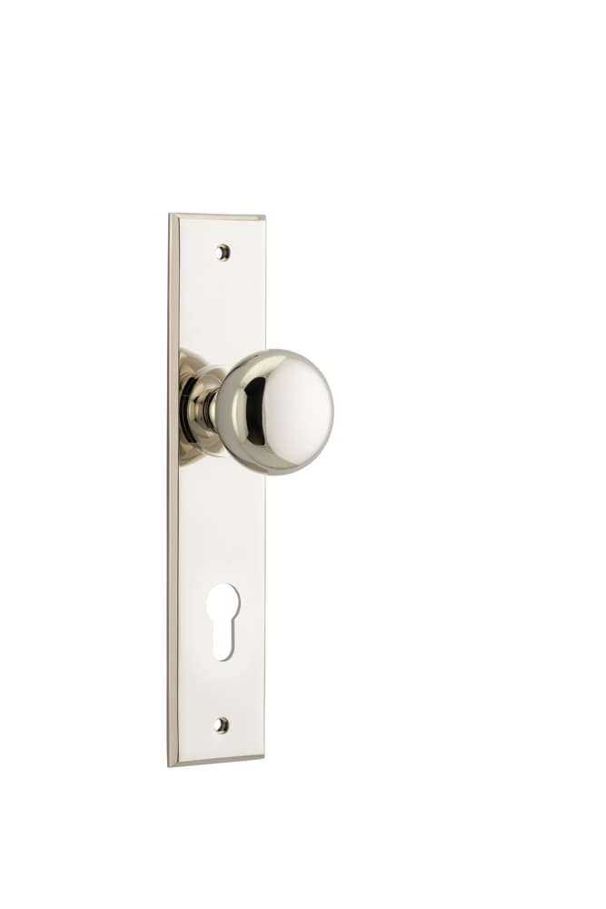 Door Knob Cambridge Chamfered Euro Polished Nickel