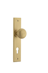 Door Knob Cambridge Chamfered Euro Brushed Brass