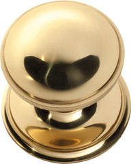 Centre Door Knob Round Polished Brass