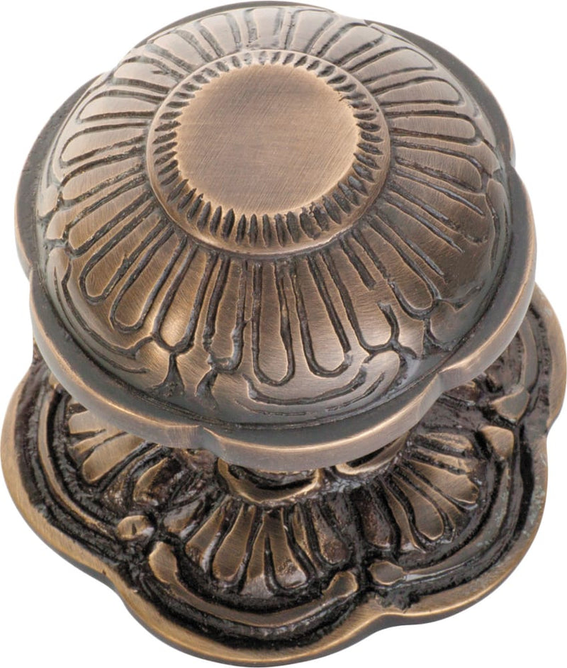 Centre Door Knob Ornate Antique Brass