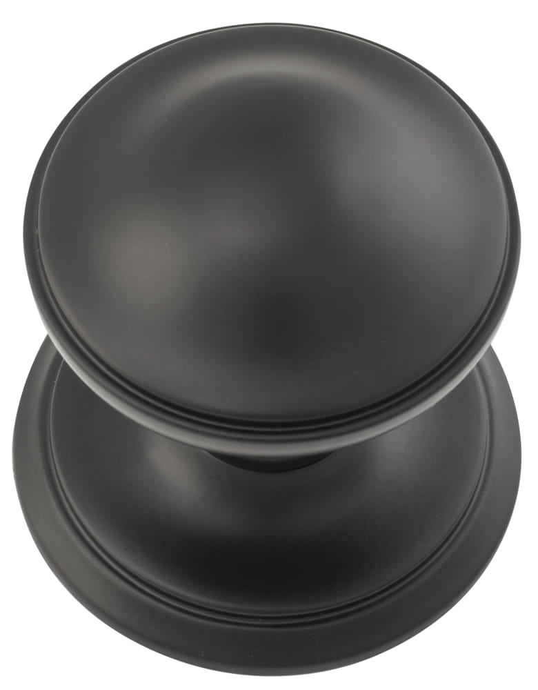 Centre Door Knob Round Matt Black