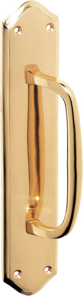 Pull Handle Offset Backplate Polished Brass