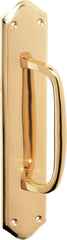 Pull Handle Offset Backplate Polished Brass