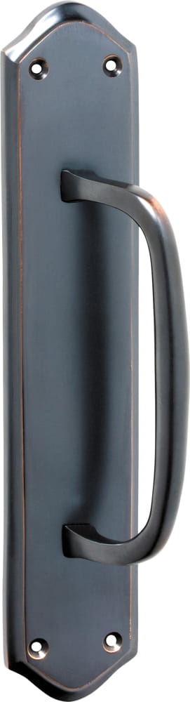 Pull Handle Offset Backplate Antique Copper