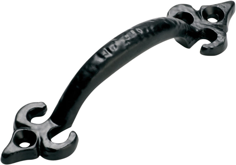 Pull Handle Iron Fleur-de-lis Matt Black 110mm