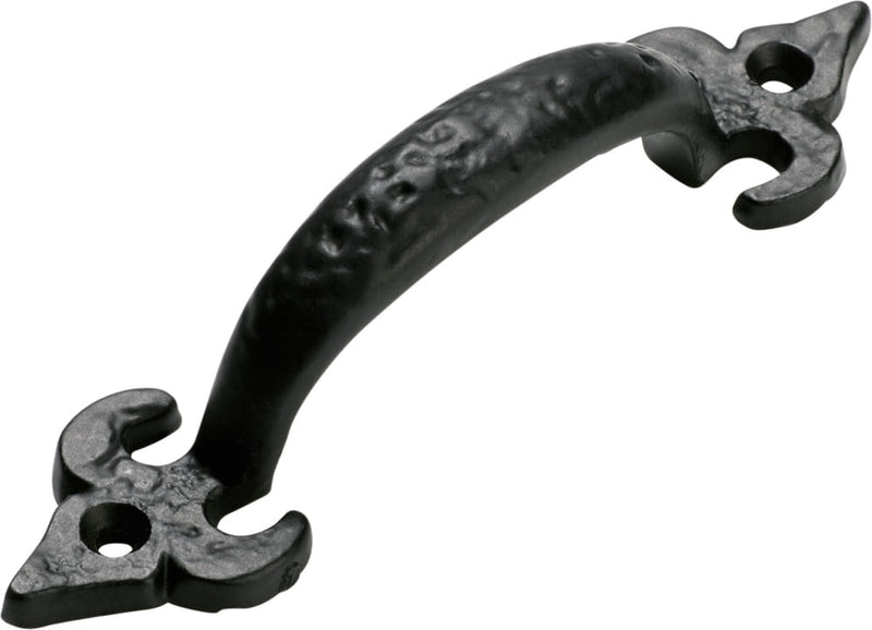 Pull Handle Iron Fleur-de-lis Matt Black 125mm