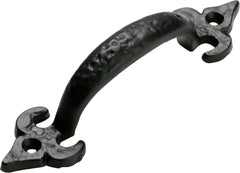 Pull Handle Iron Fleur-de-lis Matt Black 125mm