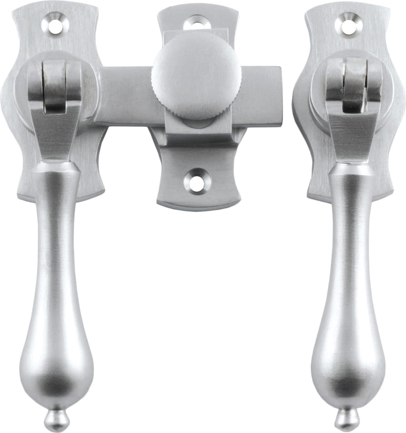 French Door Fastener Teardrop Satin Chrome