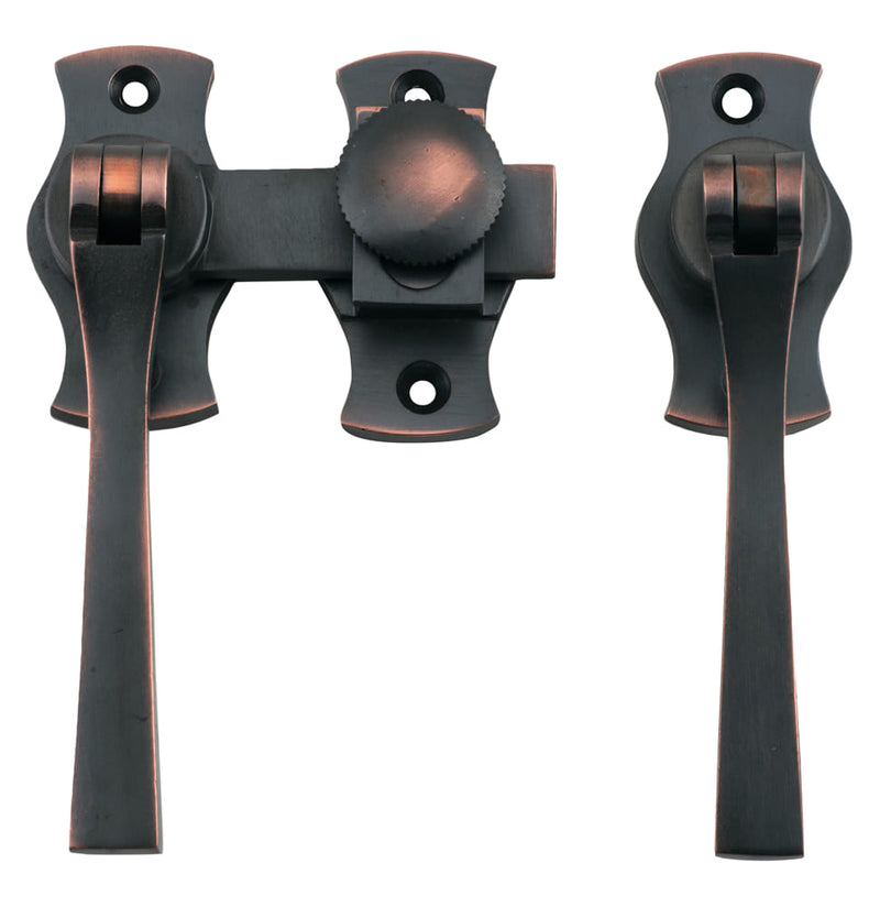 French Door Fastener Square Antique Copper