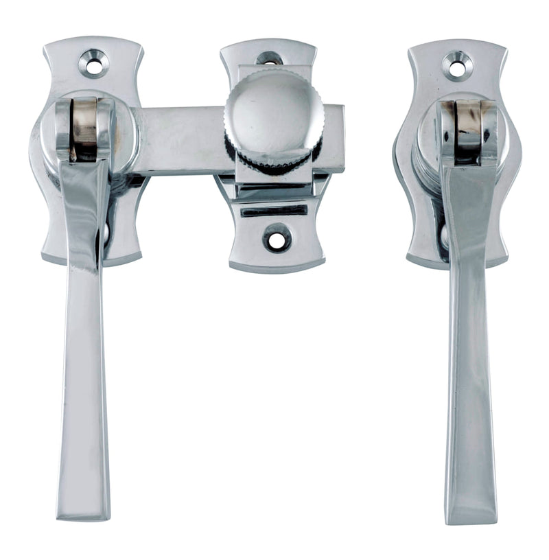 French Door Fastener Square Chrome Plated