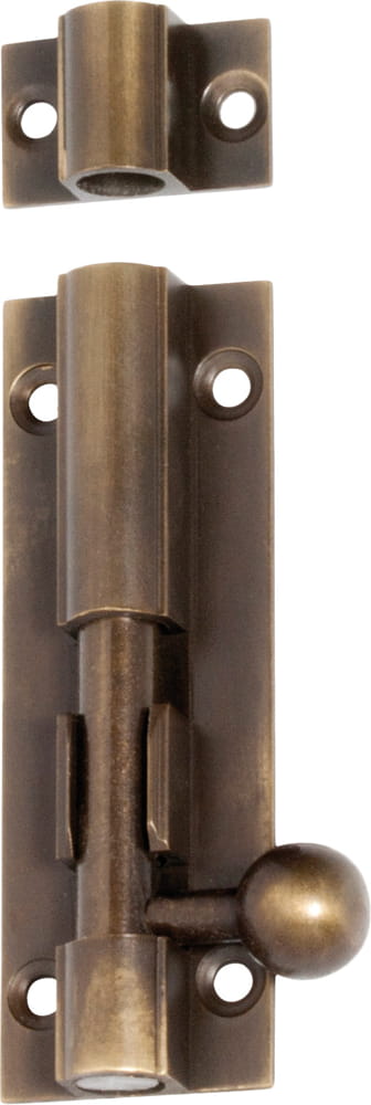 Barrel Bolt Antique Brass 75mm
