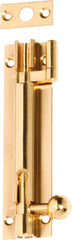Barrel Bolt Offset Polished Brass 100mm