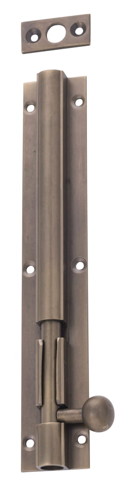 Barrel Bolt Long Throw Antique Brass 150mm