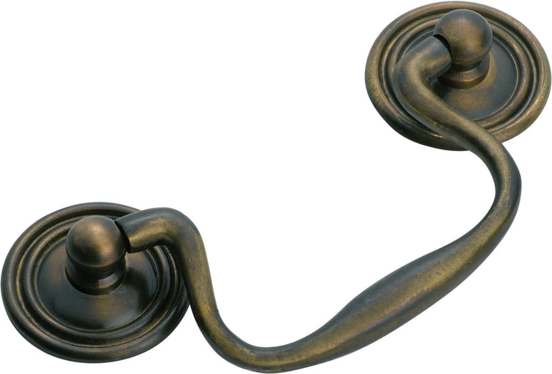 Cabinet Pull Handle Swan Neck Antique Brass