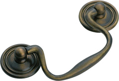 Cabinet Pull Handle Swan Neck Antique Brass