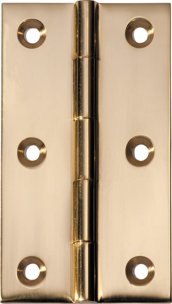 Hinge Fixed Pin Polished Brass H89xW50mm