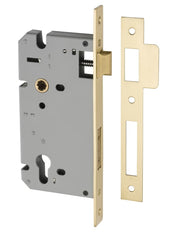 Mortice Lock Euro Brushed Gold PVD CTC85mm Backset 60mm