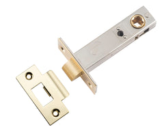 Tube Latch Split Cam 'T' Striker Polished Brass Backset 70mm