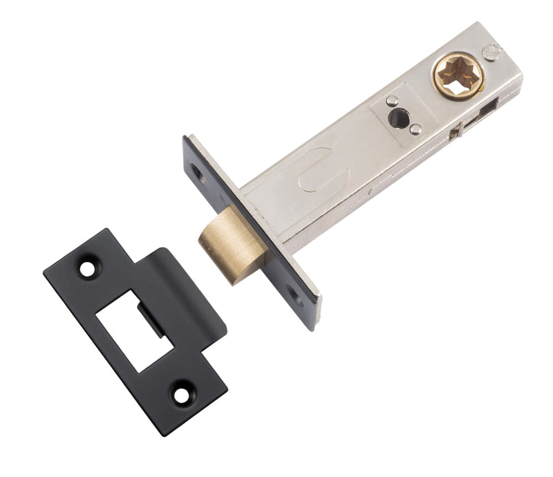 Tube Latch Split Cam 'T' Striker Matt Black Backset 70mm