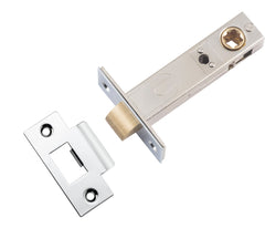 Tube Latch Split Cam 'T' Striker Polished Chrome Backset 70mm