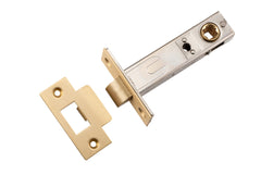 Tube Latch Split Cam 'T' Striker Brushed Brass Backset 70mm