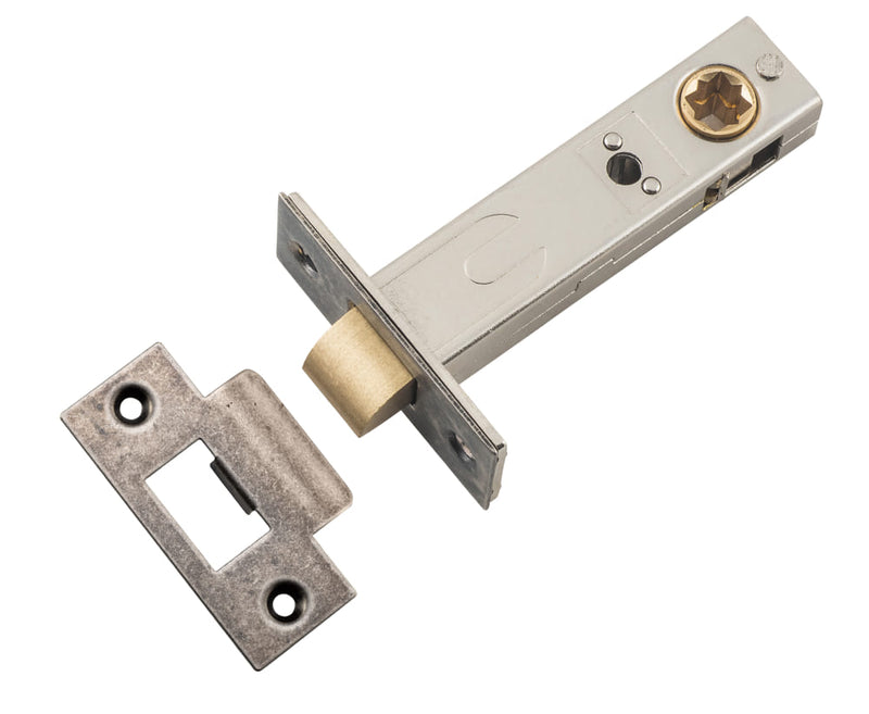 Tube Latch Split Cam 'T' Striker Distressed Nickel Backset 70mm