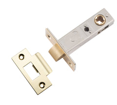 Tube Latch Split Cam Hard Sprung 'T' Striker Polished Brass Backset 60mm