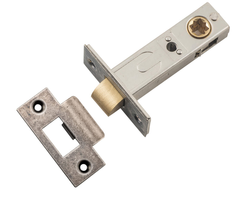 Tube Latch Split Cam Hard Sprung 'T' Striker Distressed Nickel Backset 60mm